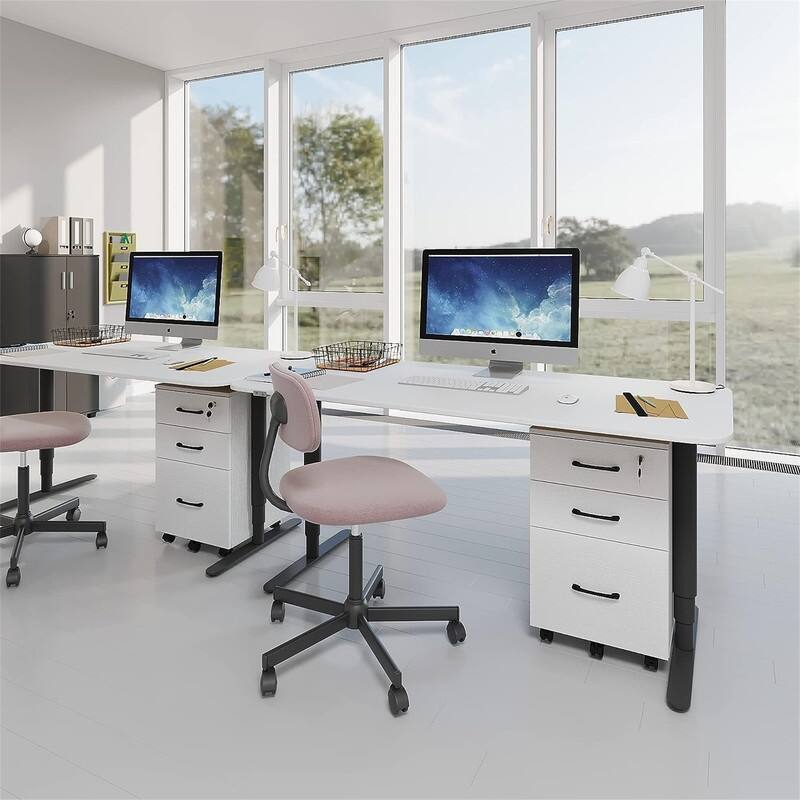 3 Drawer File Cabinet with Lock - 26.47"D x 18.56"W x 6.91"H