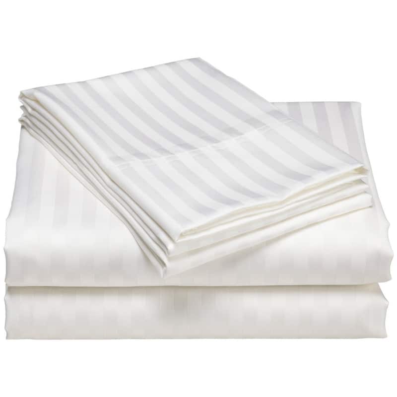 Porch & Den Grebe Striped 1200 TC Egyptain Cotton Deep Pocket Bed Sheet