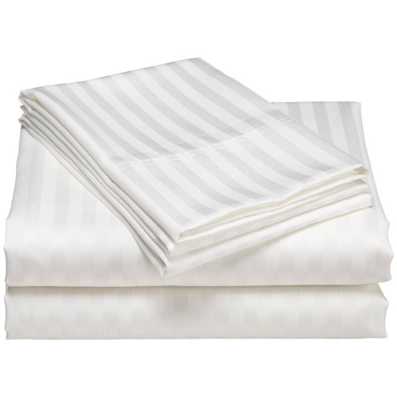 Striped 1200 TC Egyptian Cotton Deep Pocket Bed Sheet Set