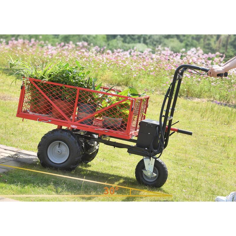 500W Electric Utility Cart - 48V 28Ah Battery, 500lb Capacity & 1000lb Towing, Heavy-Duty Hauler