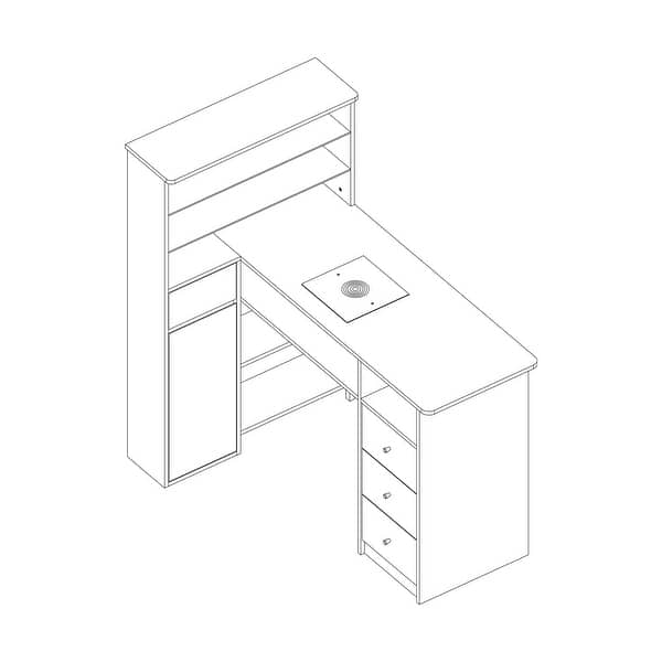 dimension image slide 0 of 4, Modern White Manicure Table with Built-in Nail Dust Collector and Storage Drawers, Tempered Glass Shelf