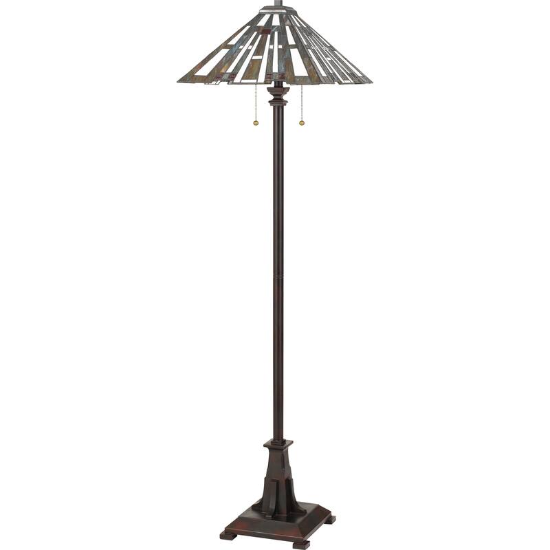 Copper Grove Apikakai 2-light Bronze Tiffany-style Floor Lamp