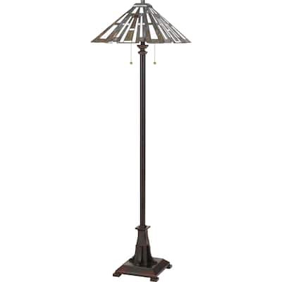 Copper Grove Apikakai 2-light Bronze Tiffany-style Floor Lamp