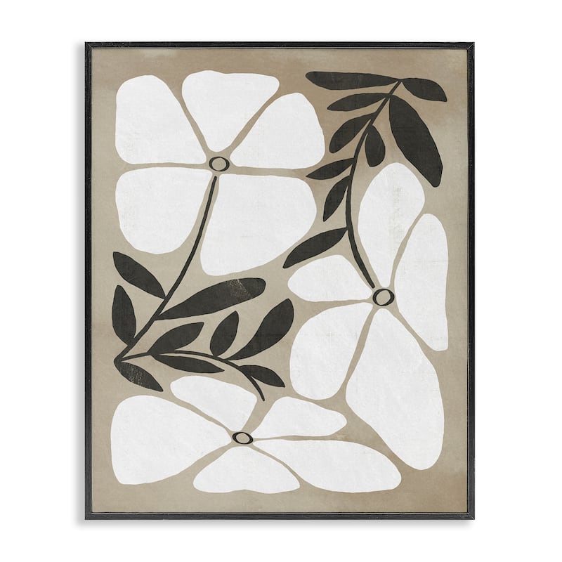 Stupell Boho Flowers Trio Framed Giclee Art Design By Victoria Barnes - 11 x 14 - Black