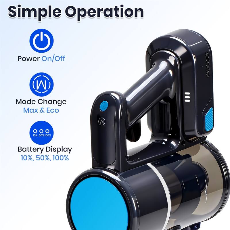 Cordless Vacuum Cleaner, Stick Vac, Powerful Suction, Rechargeable, Lightweight, and Versatile for Carpet, Hard Floor, Pet Hair