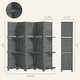 preview thumbnail 37 of 41, HOMCOM 5 Panel 67" Tall Wood Room Divider, Privacy Screen with 3 Display Shelves, and Folding Storage for Bedroom or Home Office