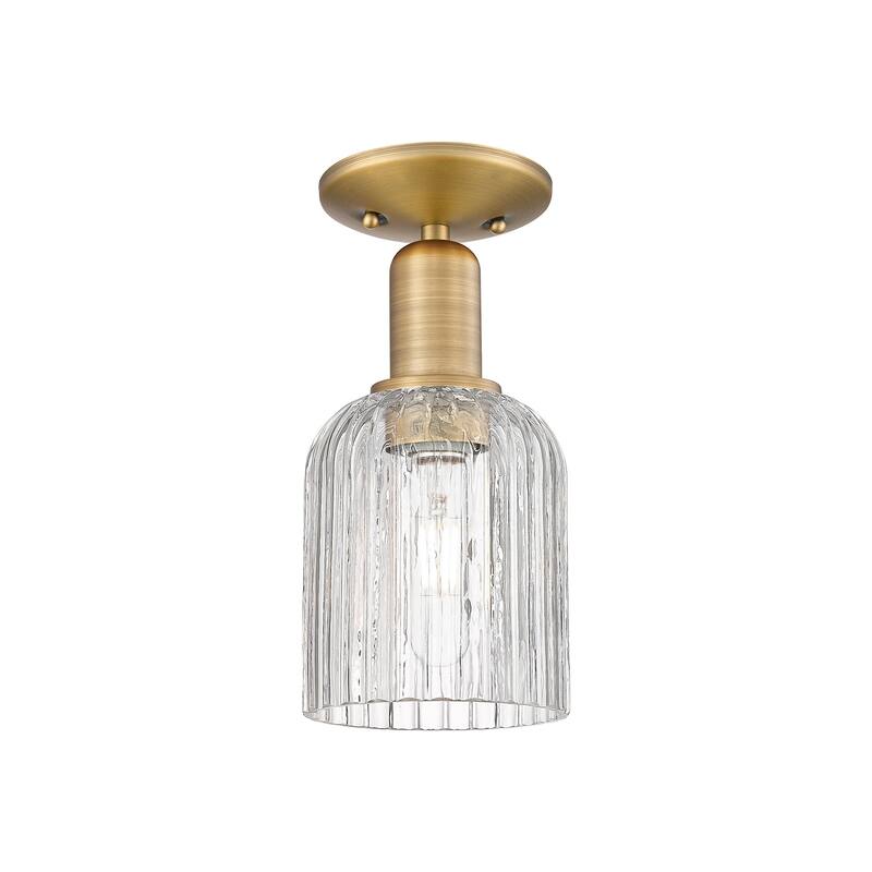Innovations Lighting 716-1C-11-5 Bridal Veil Semi-Flush Bridal Veil 5" - Brushed Brass / Clear