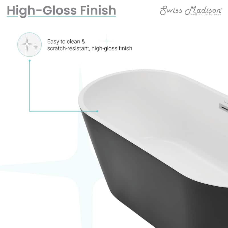 Swiss Madison SM-FB590 Claire 60" Free Standing Acrylic Soaking Tub