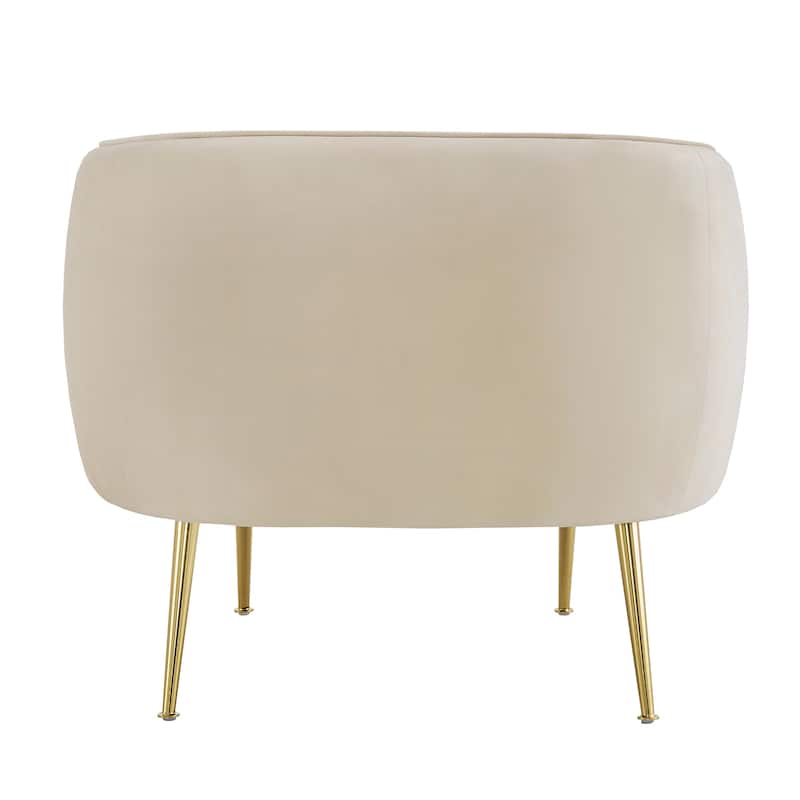Roman Brass Finish Velvet Upholstered Accent Chair by iNSPIRE Q Bold
