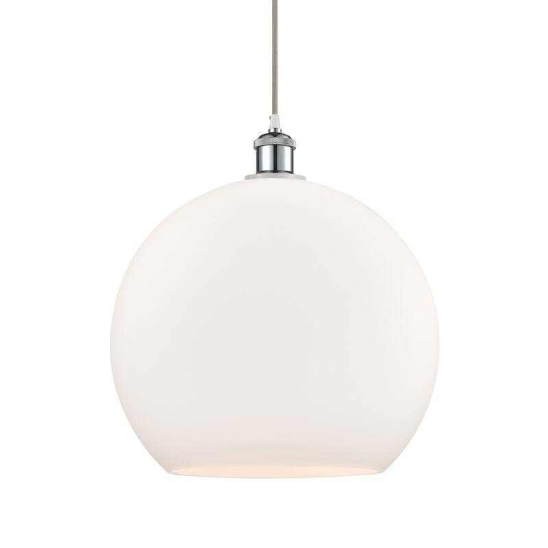 Innovations Lighting 516-1P-18-14 Athens Pendant Athens 14" Wide - White and Polished Chrome / Matte White
