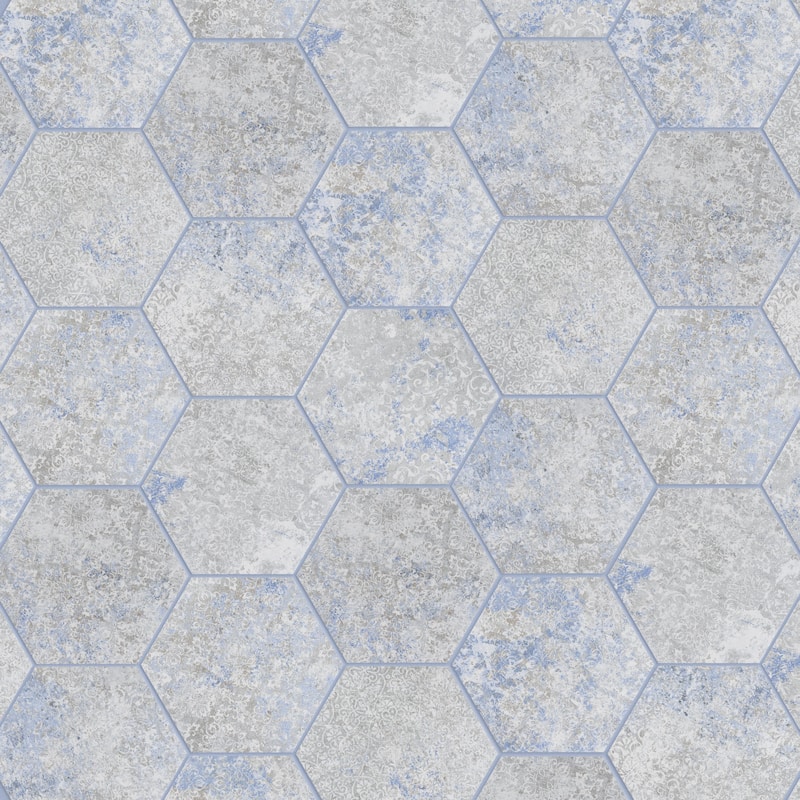 Merola Tile Emotion Hex Grey 9-7/8" x 11-1/4" Porcelain Floor and Wall Tile