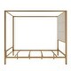 preview thumbnail 8 of 21, Metal 4-Poster Bed Frame Modern Canopy Upholstered Bed with Tall Upholstered Headboard