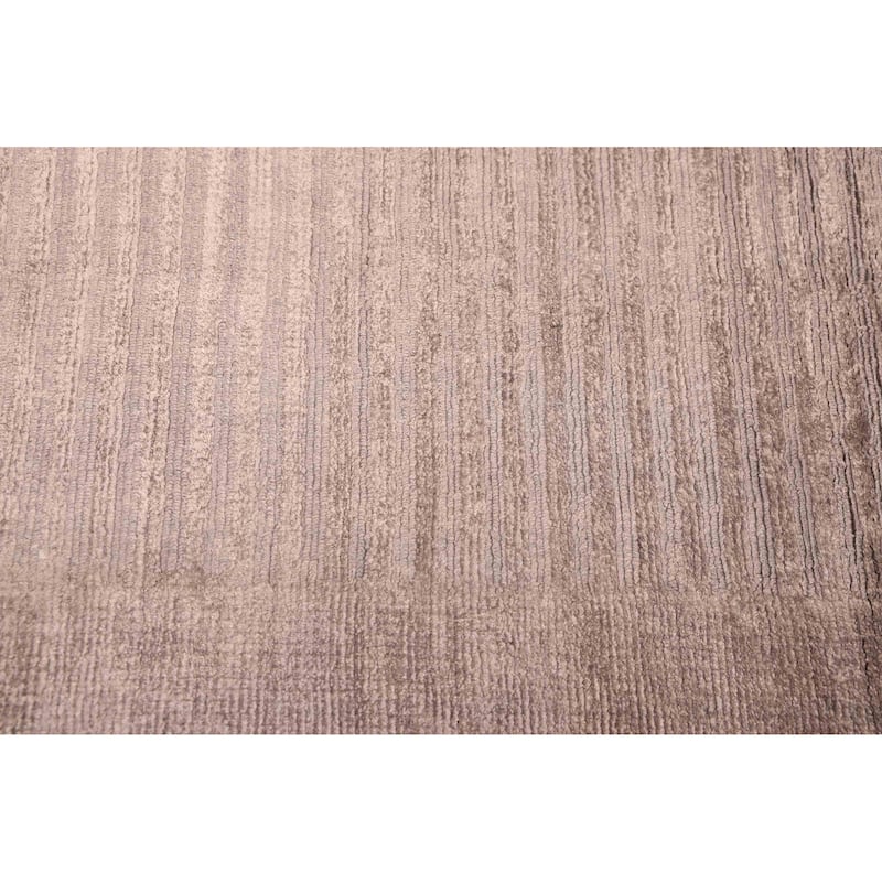 ECARPETGALLERY Hand Loomed Shimmer Grey Viscose Rug - 6'7 x 9'8
