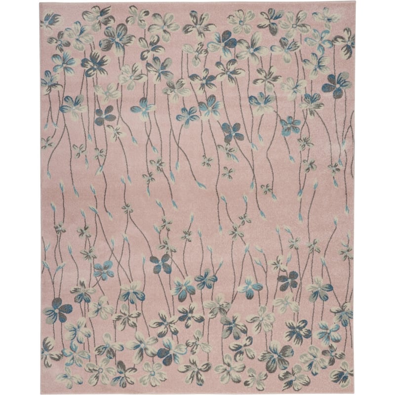 Hulo Power Loomed Floral Traditional Stain Resistant Area Rug By HomeRoots - 120' X '96' X '0.5