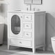 preview thumbnail 1 of 8, 30" Bathroom Vanity with Sink, Bathroom Vanity Cabinet with Three Drawers and Door, Solid Wood and MDF White