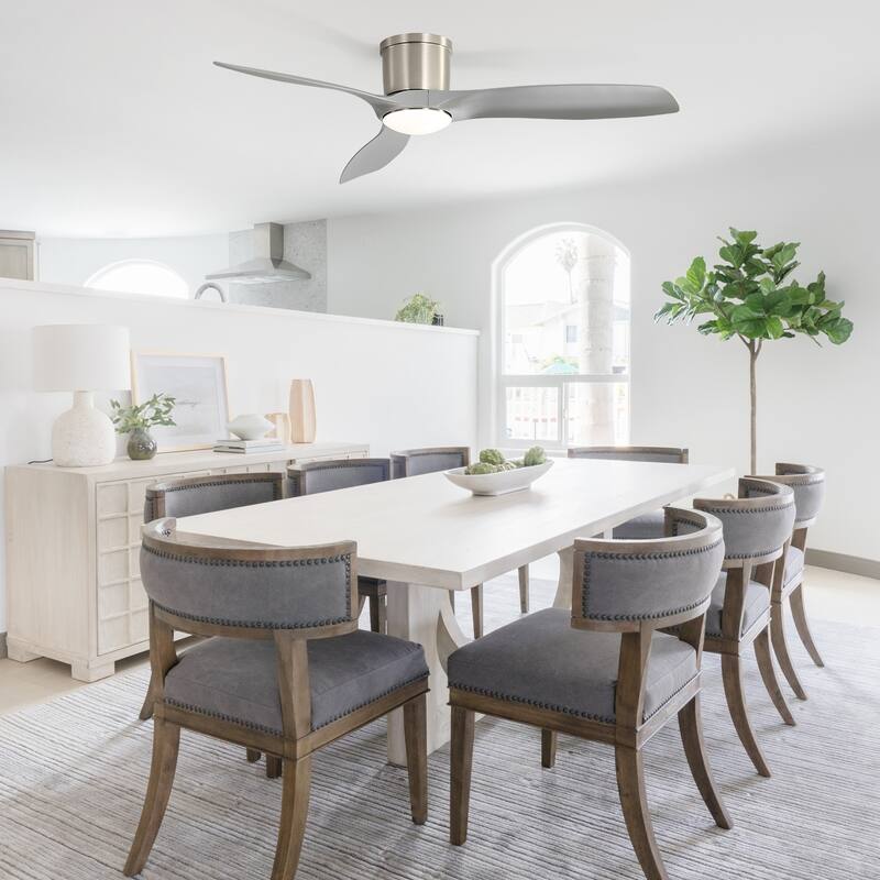 52in Smart Low Profile Ceiling Fans with Lights Remote Quiet DC Motor Control with WIFI Alexa App - 52