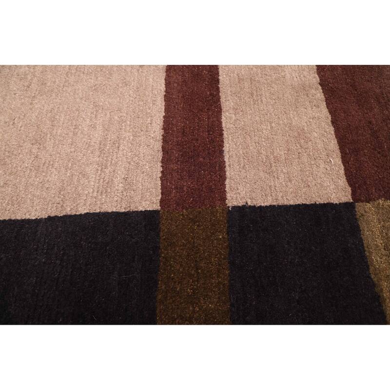 ECARPETGALLERY Hand-knotted Opulence Dark Brown Wool Rug - 4'1 x 5'11