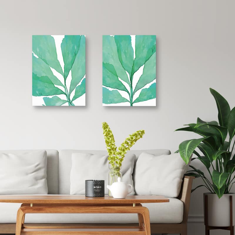 Tropical Leaves 2 Teal, TropicalLeaves 3 Teal by SEA Studio Canvas Art Prints