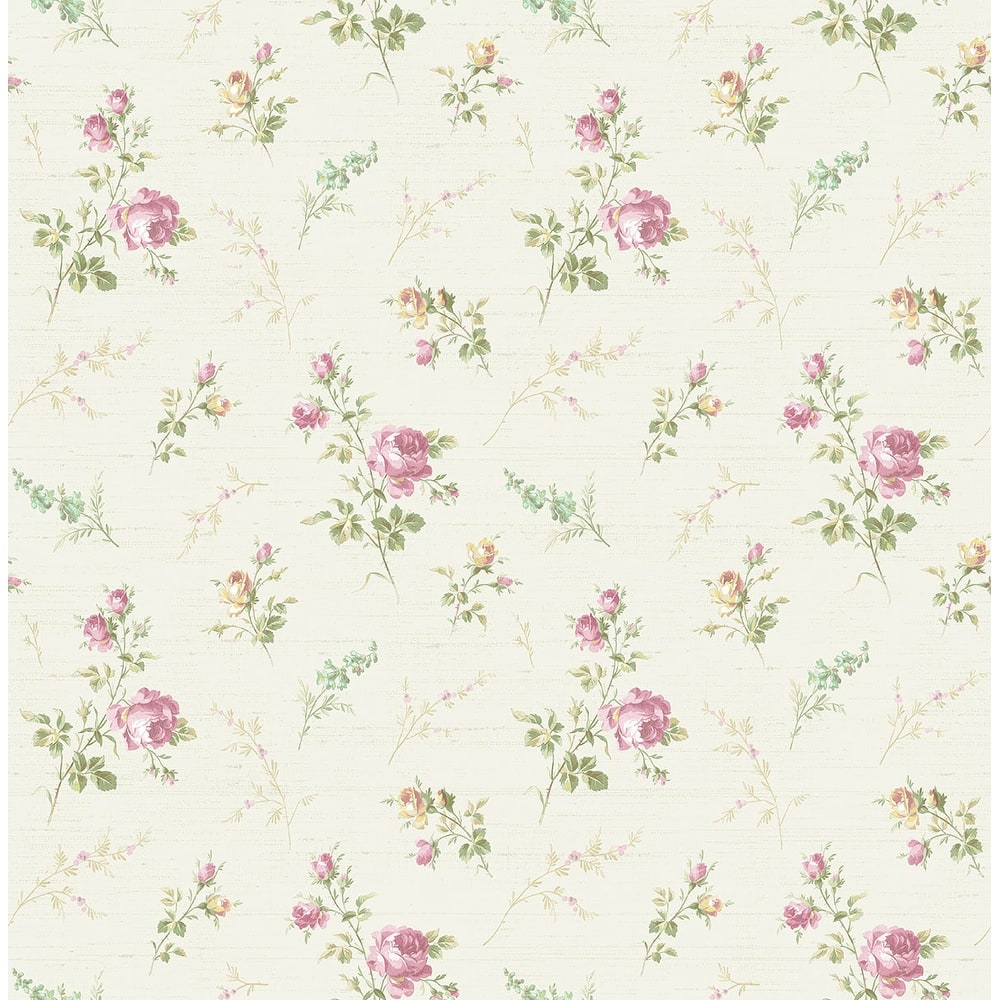 Seabrook Designs Grahm Rose Garden Unpasted Wallpaper