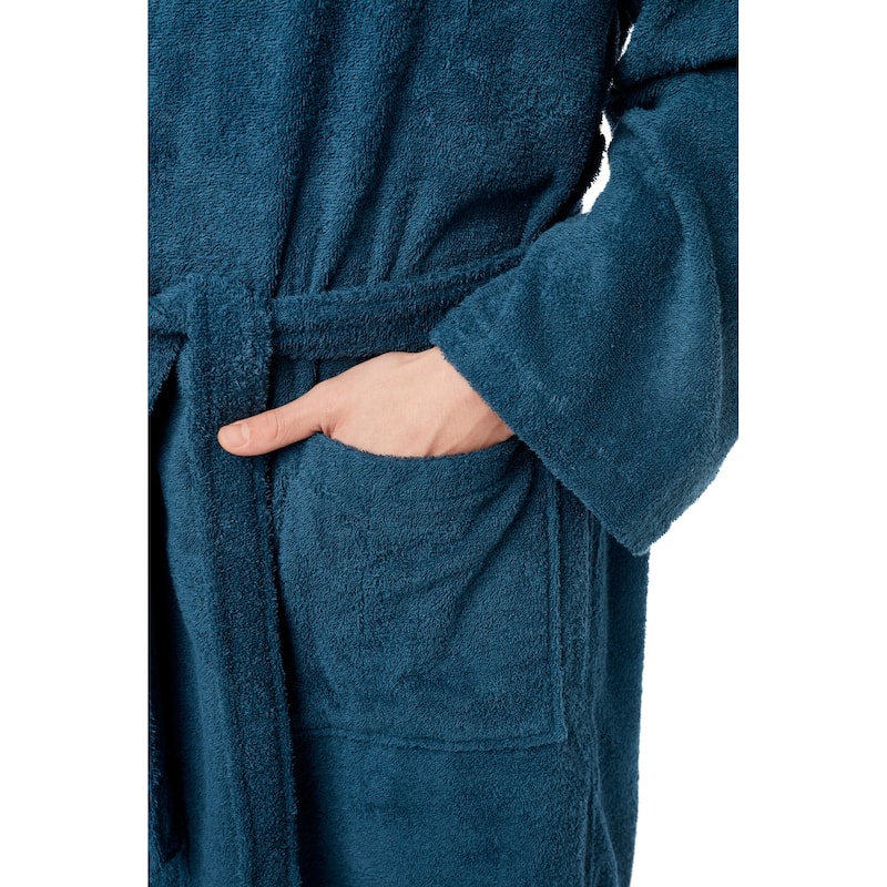 Men's Turkish Cotton Hooded Bathrobe