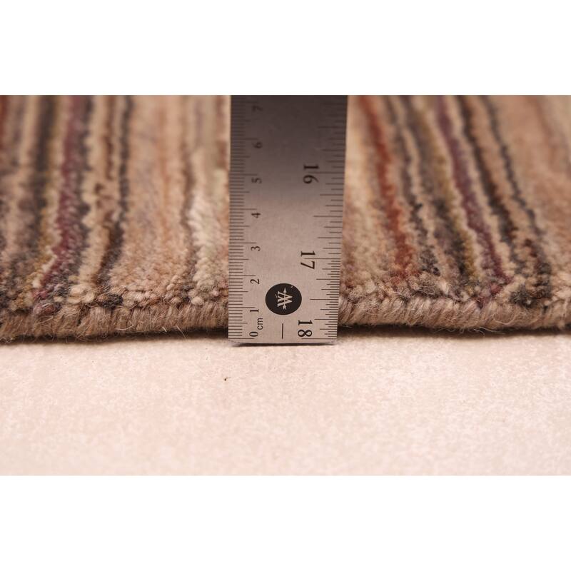 ECARPETGALLERY Hand Loomed Kashkuli Gabbeh Taupe Wool Rug - 4'11 x 7'10