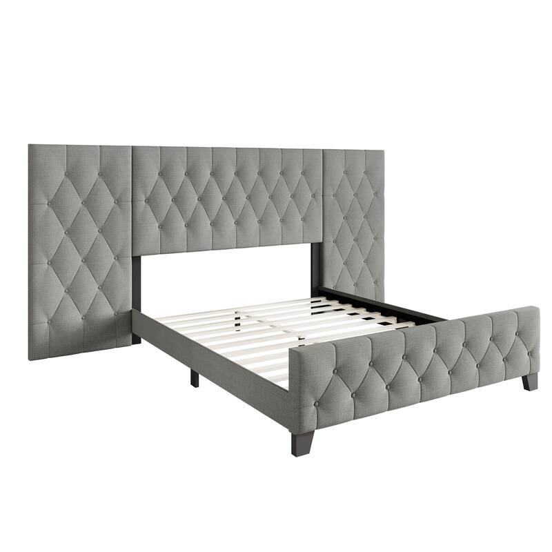 CraftPorch Modern Button Tufted Diamond Bed