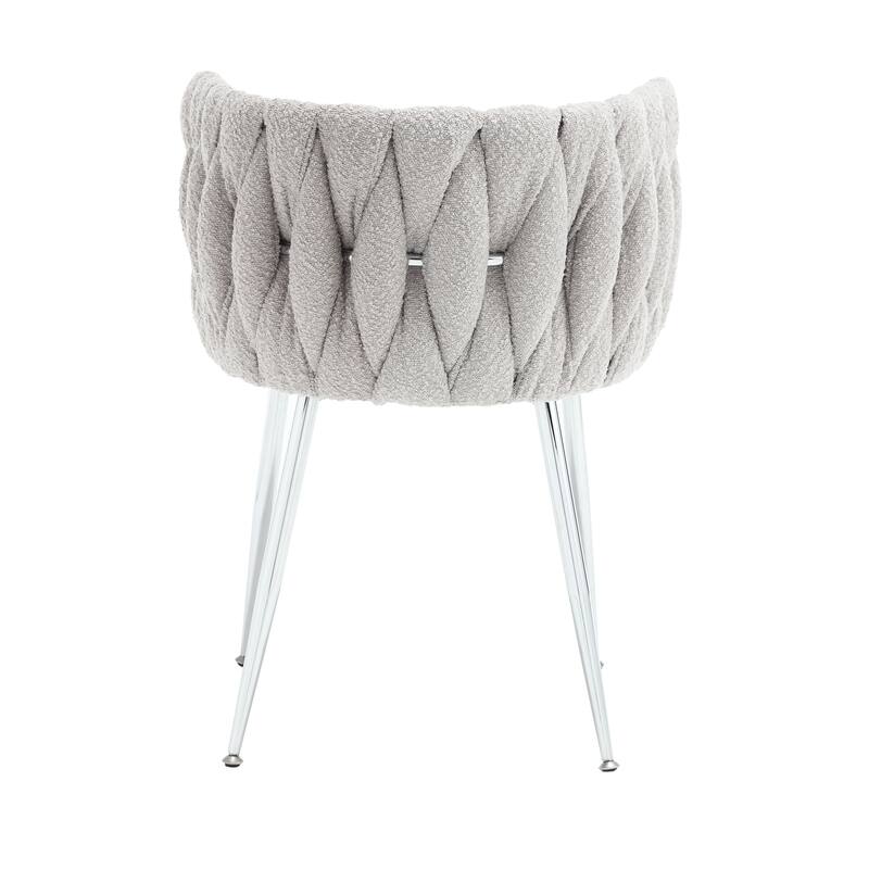 Leisure Velvet Dining Chairs With Metal Feet 2PC/SET