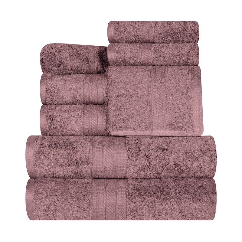 Superior Long Staple Cotton Ultra-Plush Solid 8-Piece Towel Set