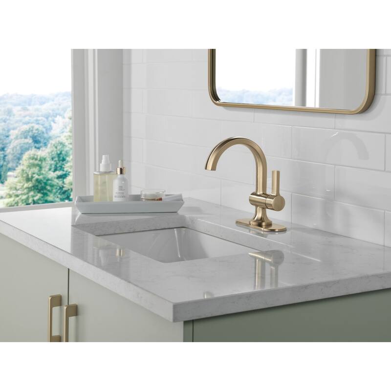Delta 15855LF Albion 1.2 GPM Single Hole Bathroom Faucet with Push