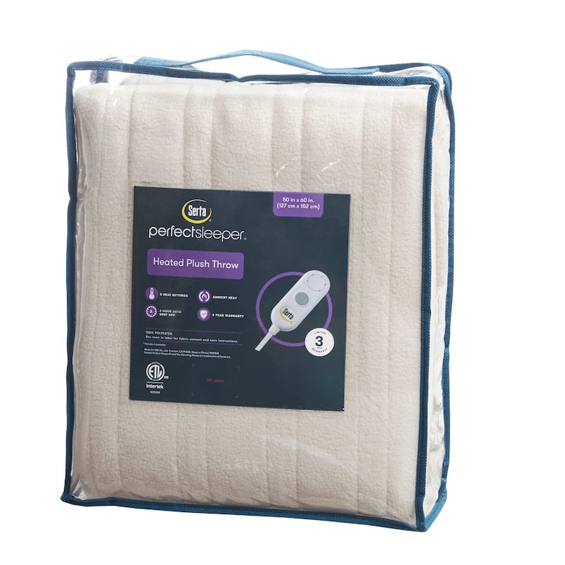 Fleece to Sherpa Heated Throw by Serta