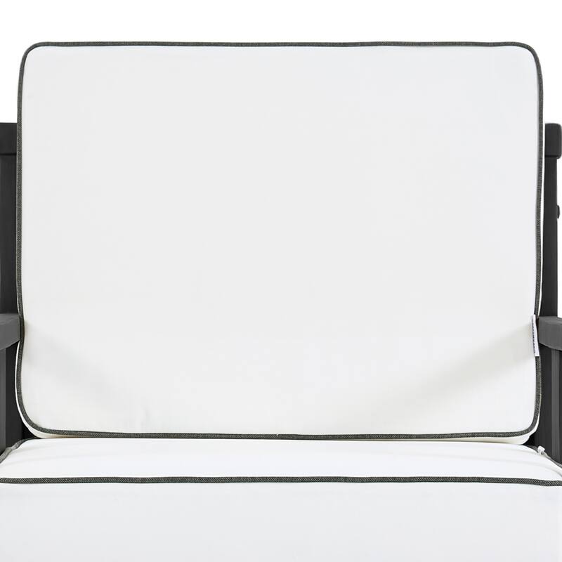 Black Wood Patio Accent Chairs with Water-Resistant Cushions