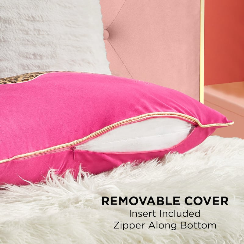 Juicy Couture Velvet Cheetah Pillow 14" x 24"