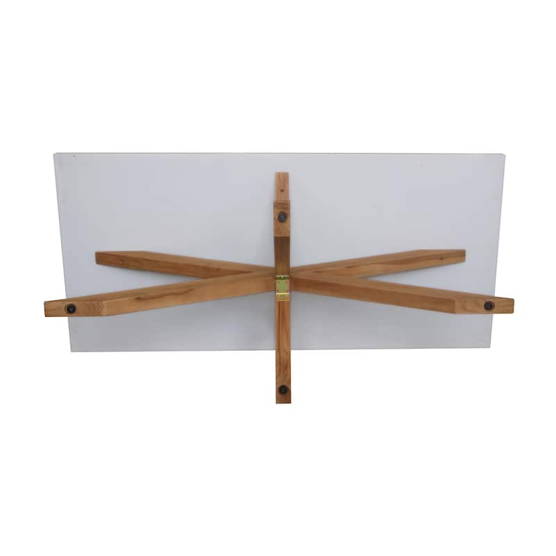 Outdoor Teak Patio Dining Table with Polystone Top