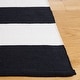 preview thumbnail 2 of 0, SAFAVIEH Handmade Montauk Caspian Stripe Cotton Flatweave Rug - Black/Ivory - 8' Square