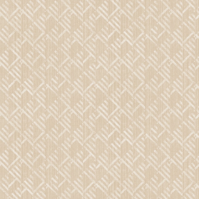 Galerie Wallcoverings TexStyle Collection Geometric Block Flock Non-woven Metallic Wallpaper Roll - 33 feet x 21 inches - Beige
