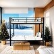 preview thumbnail 2 of 9, Sturdy Metal Twin Over Twin Bunk Bed with Ladder, High Guardrail, Splittable Design, and Storage Space, Noise Free, Black