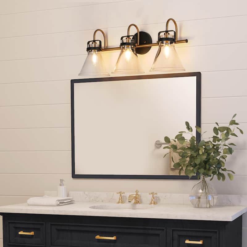 Mutch Modern Farmhouse 3-light Bathroom Vanity Light Industrial Glass LED Dimmable Wall Sconce