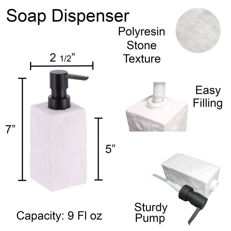 Collection Stone Effect Bath Accessory Set-4 pieces
