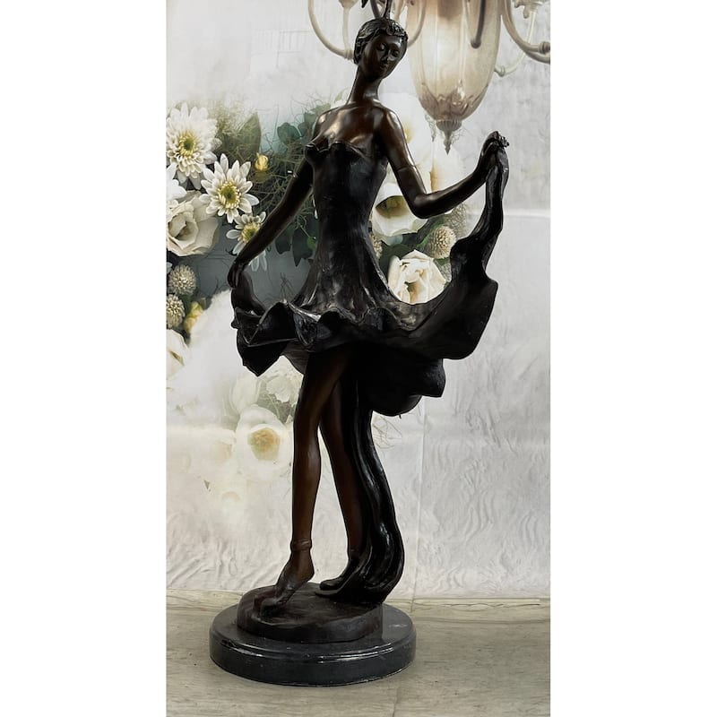 Tall Clic Dancer Signed Chiparus Bronze Figurine Statue Sculpture Figure Nr