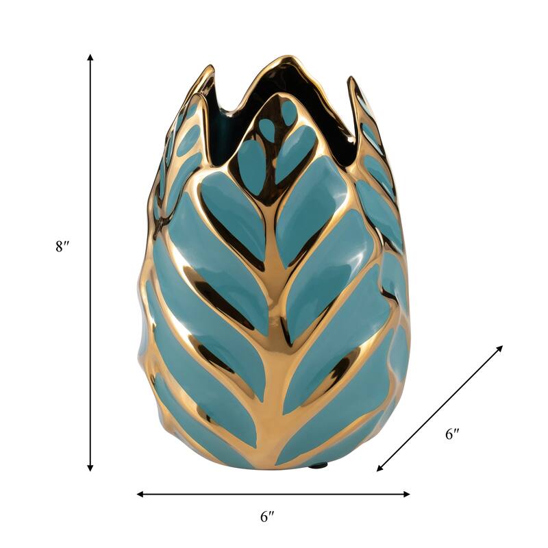 Ceramic Modern Leaf Sculptural Flower Vase