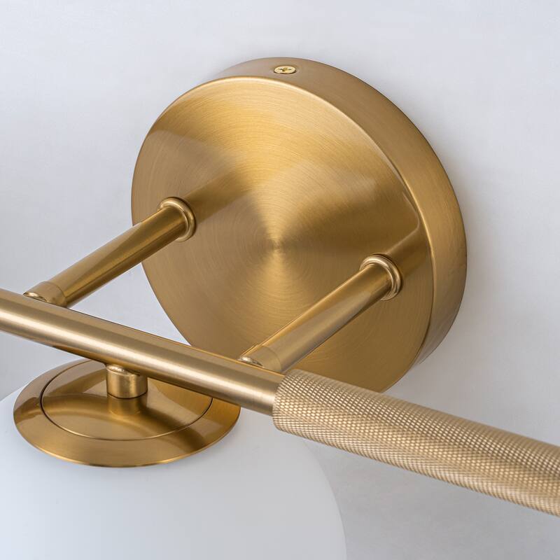 3-Light Modern Linear Bathroom Vanity Light with Opal Glass Globe - 23.2-in W x 6.9-in D x 8.3-in H