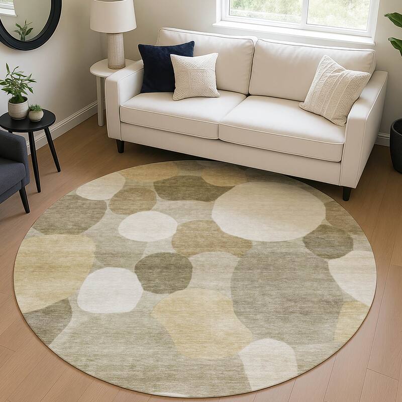 Machine Washable Indoor/ Outdoor Modern Circy Chantille Rug