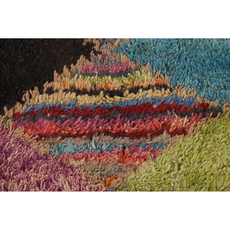 Checkered Geometric Moroccan Oriental Area Rug Handmade Wool Carpet - 9'1" x 12'8"