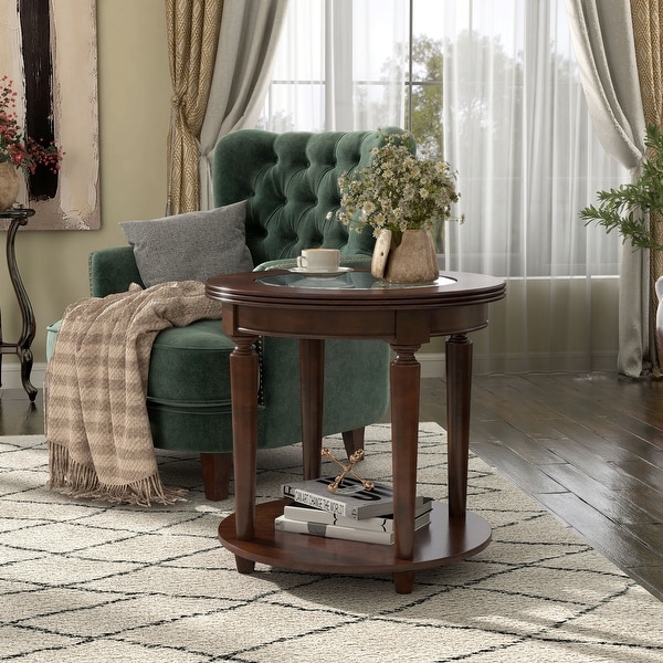 Round cherry outlet end table