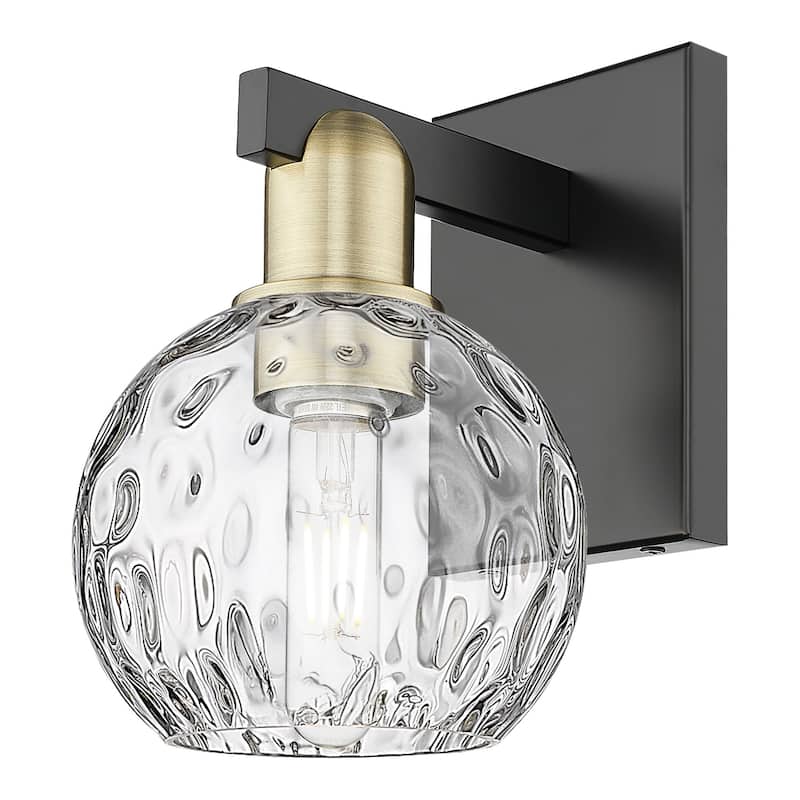 Innovations Lighting 716-1W-10-6 Athens Water Glass Sconce Athens - Black Antique Brass / Clear Water Glass