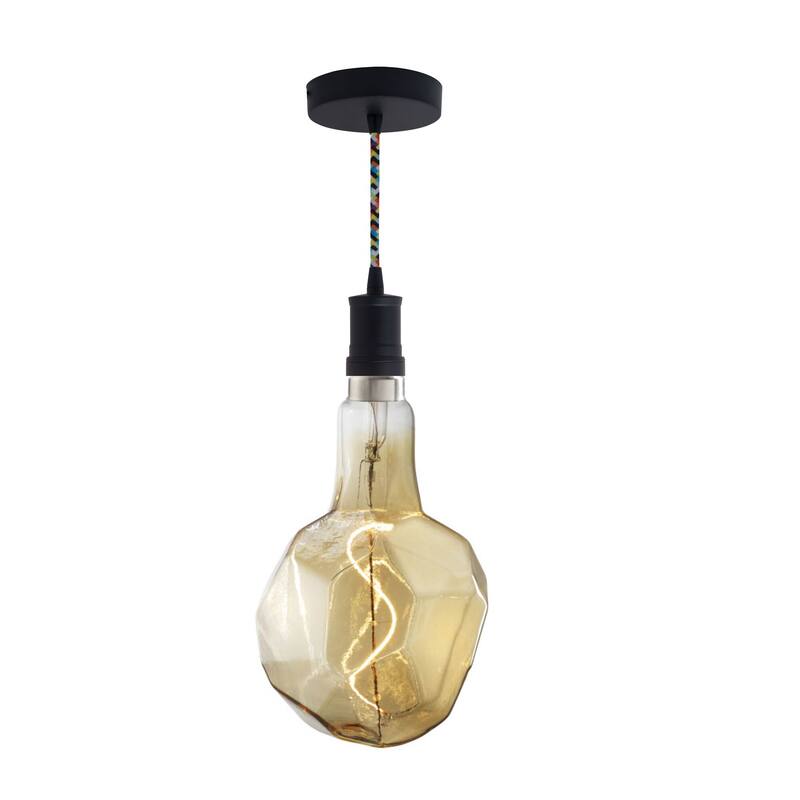 Bulbrite LED Grand Bulb and Pendant Kit of (1) 4 Watt Antique Glass 12" Jewel Shaped Bulb