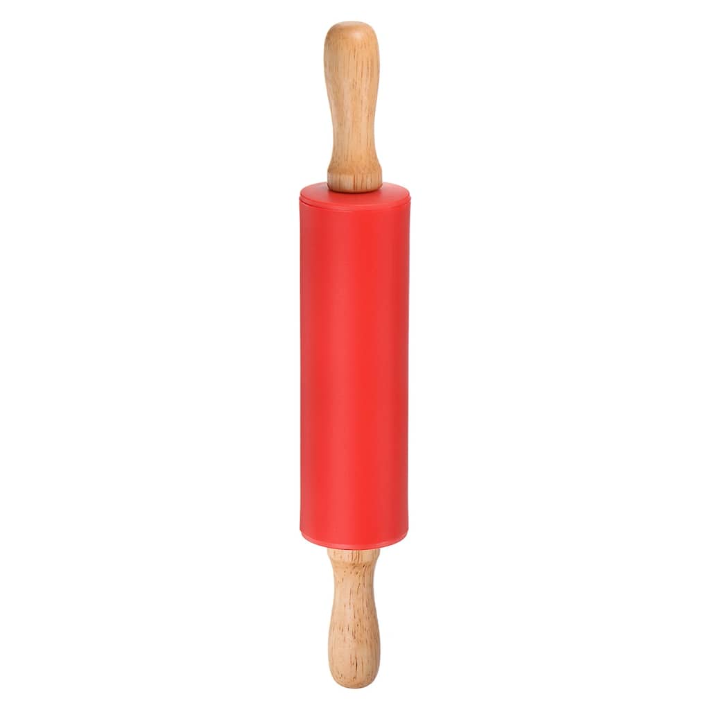 Silicone Rolling Pins for Baking 31cm x 4.2cm Red
