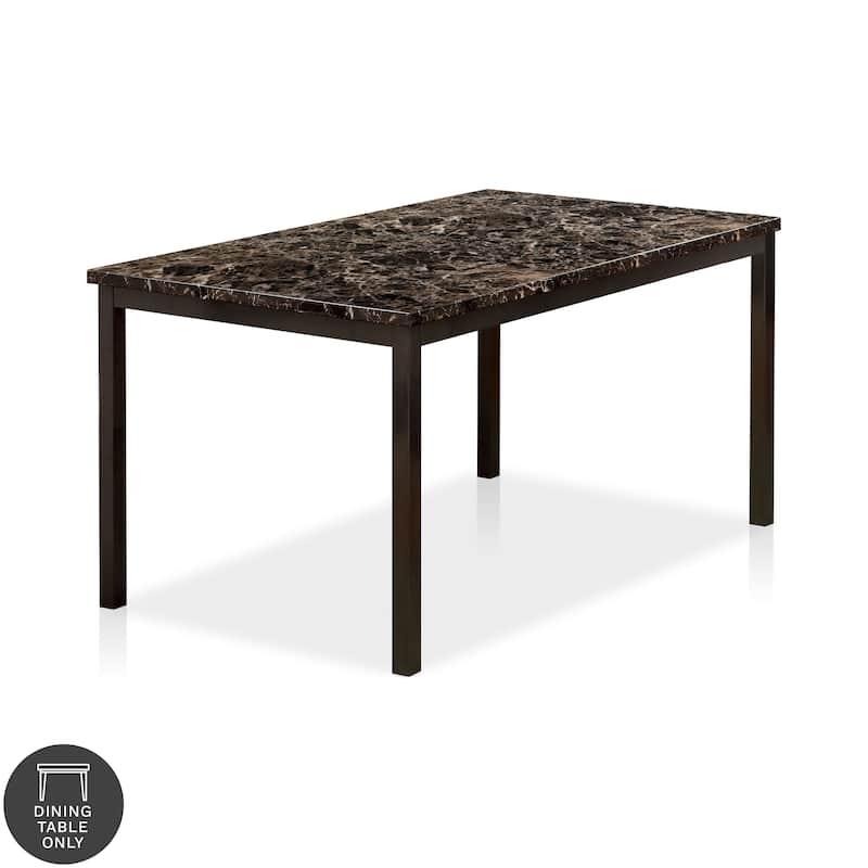 Furniture of America Rath Traditional Black 48-inch Faux Marble Dining Table