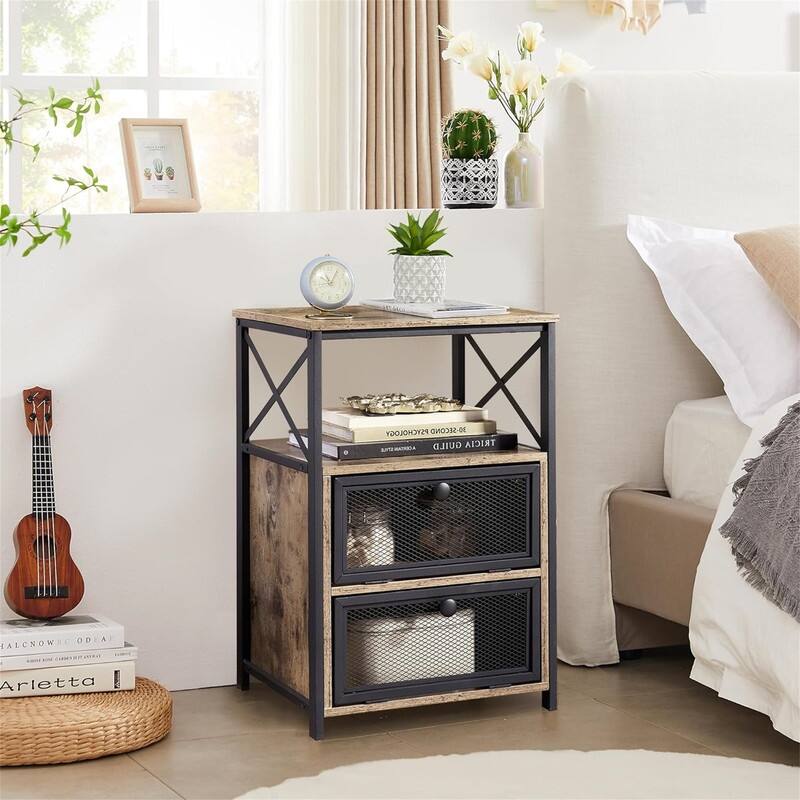 odern Night Stand with Storage Space
