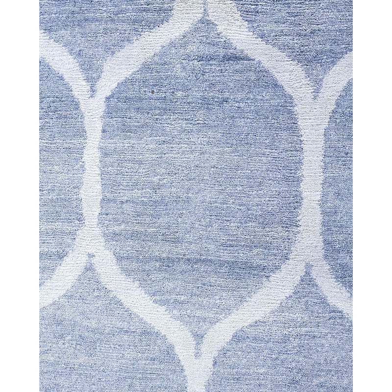 Modern One-of-a-Kind Hand-Knotted Area Rug, Gray - 9' 3" x 12' 1"
